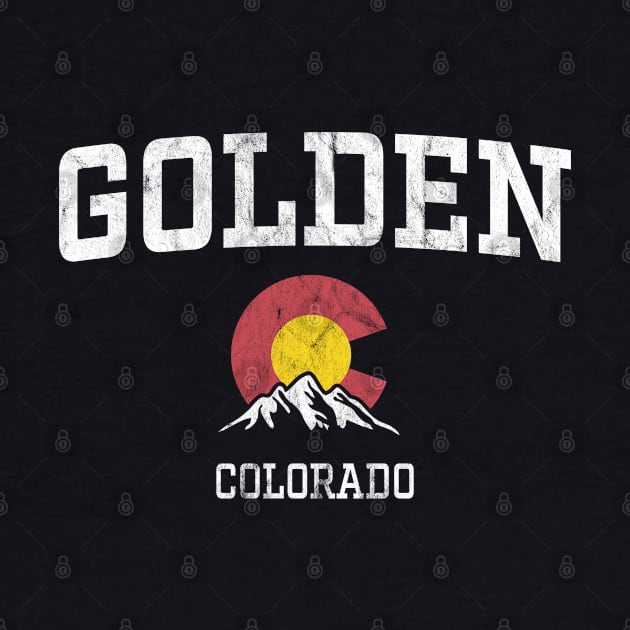 Golden Colorado CO Vintage Athletic Mountains by TGKelly